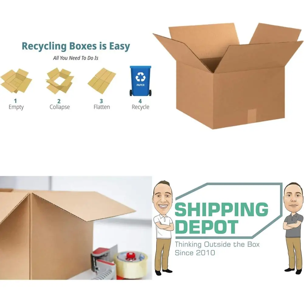 

50-Pack 15x15x10 Inches Corrugated Cardboard Boxes for Shipping, Packing, and Moving