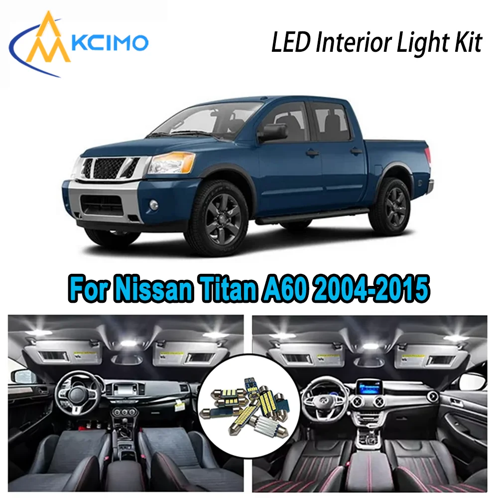 

Bright Premium LED Interior Kit for Nissan Titan A60 2004-2015 2005 2006 Dome Map Trunk Lamps Error Free Automotive Lighting