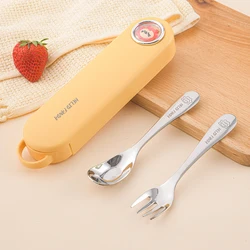 WORTHBUY Travel Portable Cutlery Set 316 Stainless Steel Dinner Set Adult Kid Spoon Fork With Storage Box Kitchen Tableware