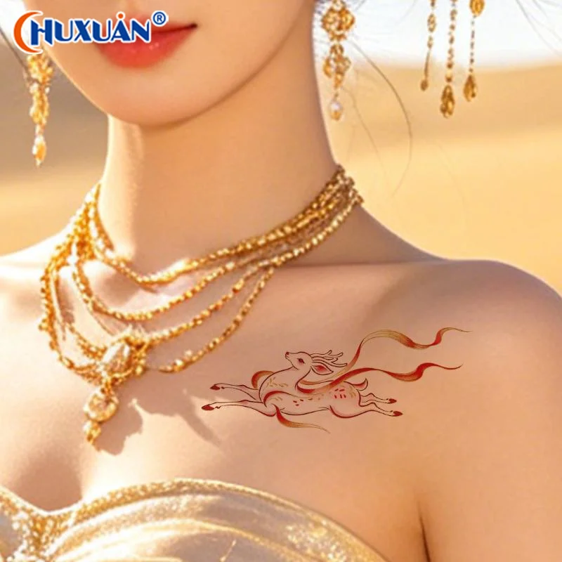 5 Sheets Chinese Style Temporary Tattoo Stickers Waterproof Long Lasting Vivid Patterns For Cosplay Festivals Parties Body Decor