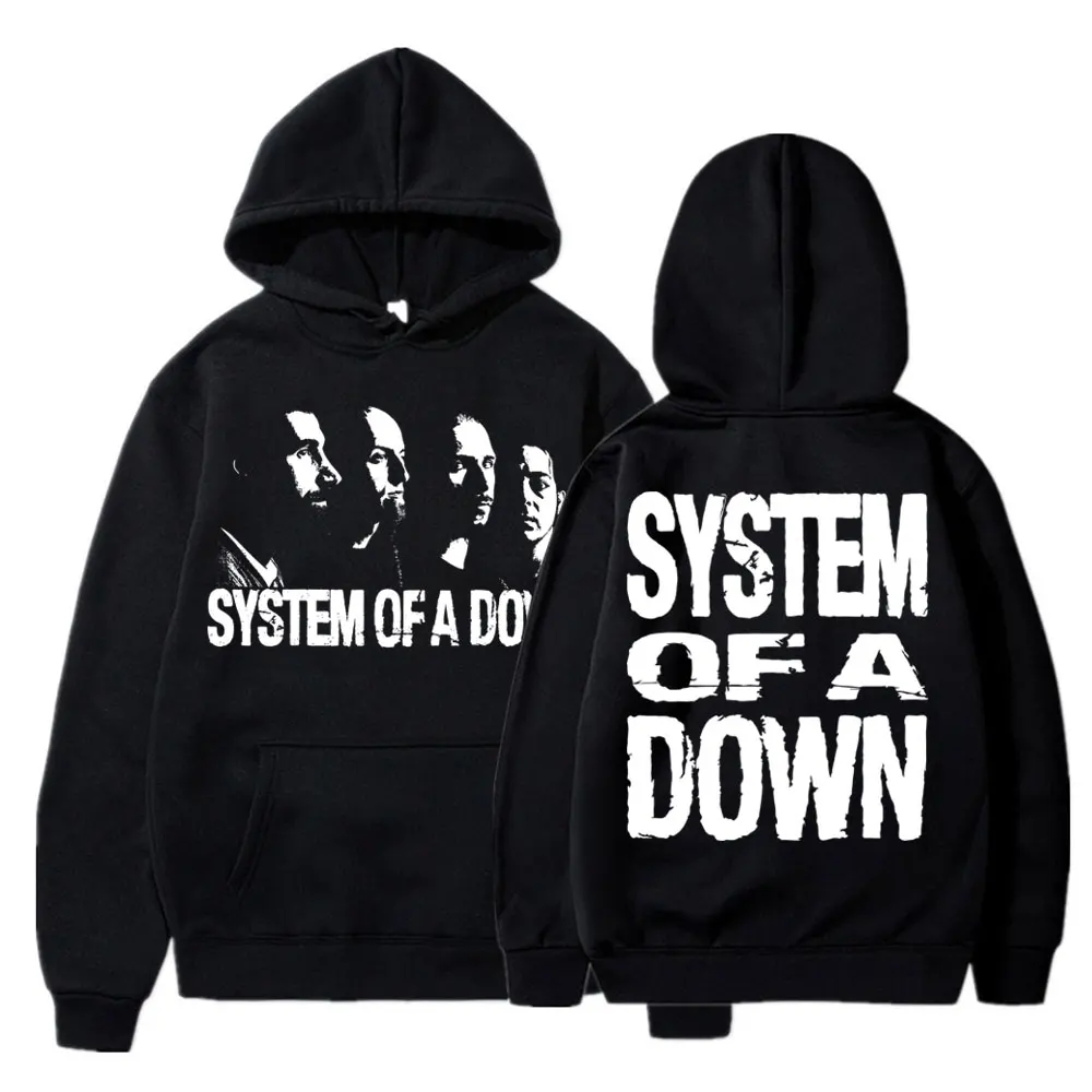Rock Band System of A Down Graphic Hoodies Men's Vintage Alternative Metal Sportwear Oversized Fleece Gothic Sweatshirt Gifts