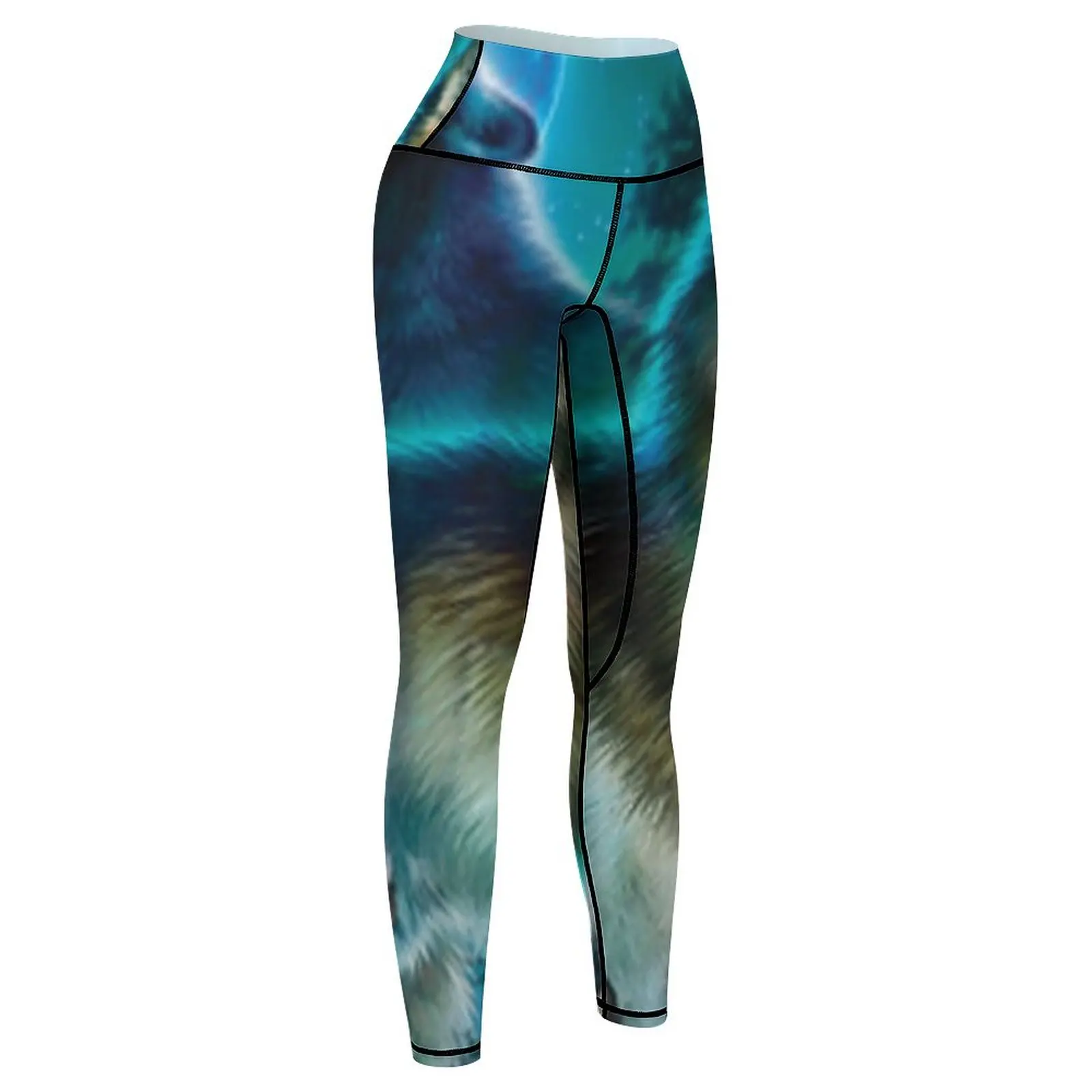 Wolf heult in Mondlicht Leggings Leggi nghose hebt Hintern Jogging hose eng anliegende Frau Damen Leggings