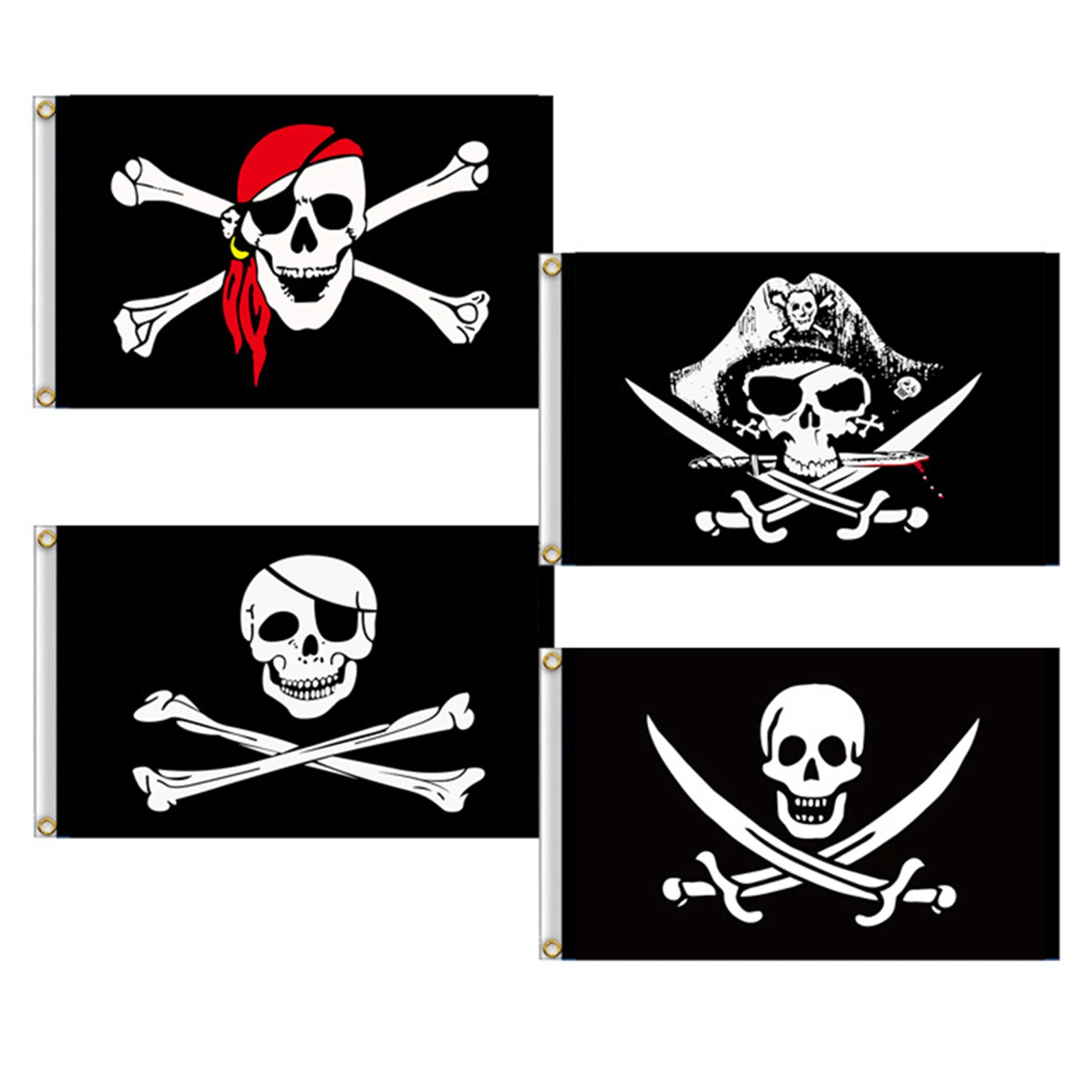 60x90CM Jack Rackham Pirate Laurent Drapeau Clipart Bone Edward England Skull Headband Crossbones Pirates Flags and Banners