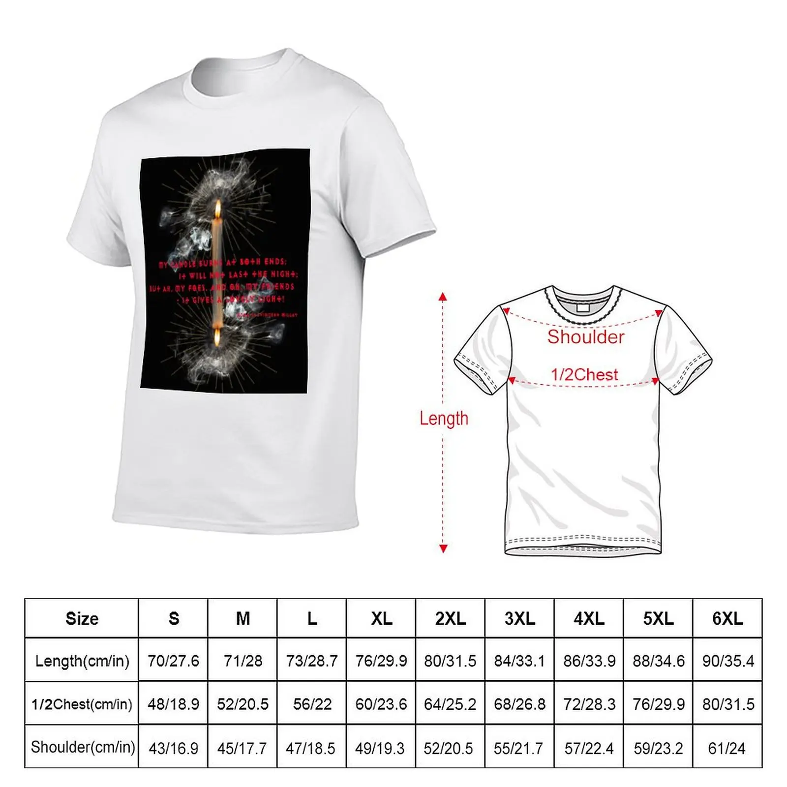 Burning The Candle At Both Ends T-Shirt Fashion Pattern Printed Tee Shirt