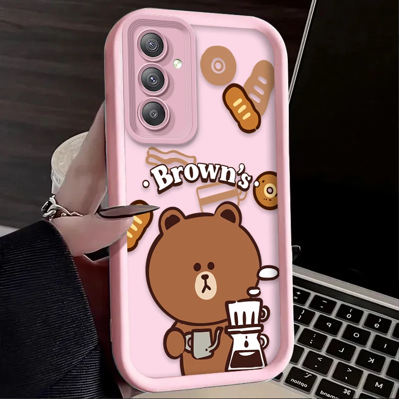 Cartoon Cute Bear Silicone Case for Samsung Galaxy A35 A55 A15 A25 A16 A06 A05 A05S A24 A13 A23 A12 A22 A32 A52 A71 A51 4G Cover