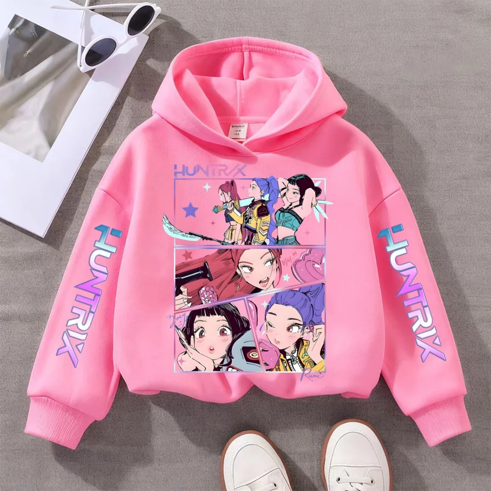 

Kpop Demon Hunters Anime Hoodies Male and Female Cosplay Cartoon Pattern Sportswear Y2k Daily Casual Hoodie Pullover
