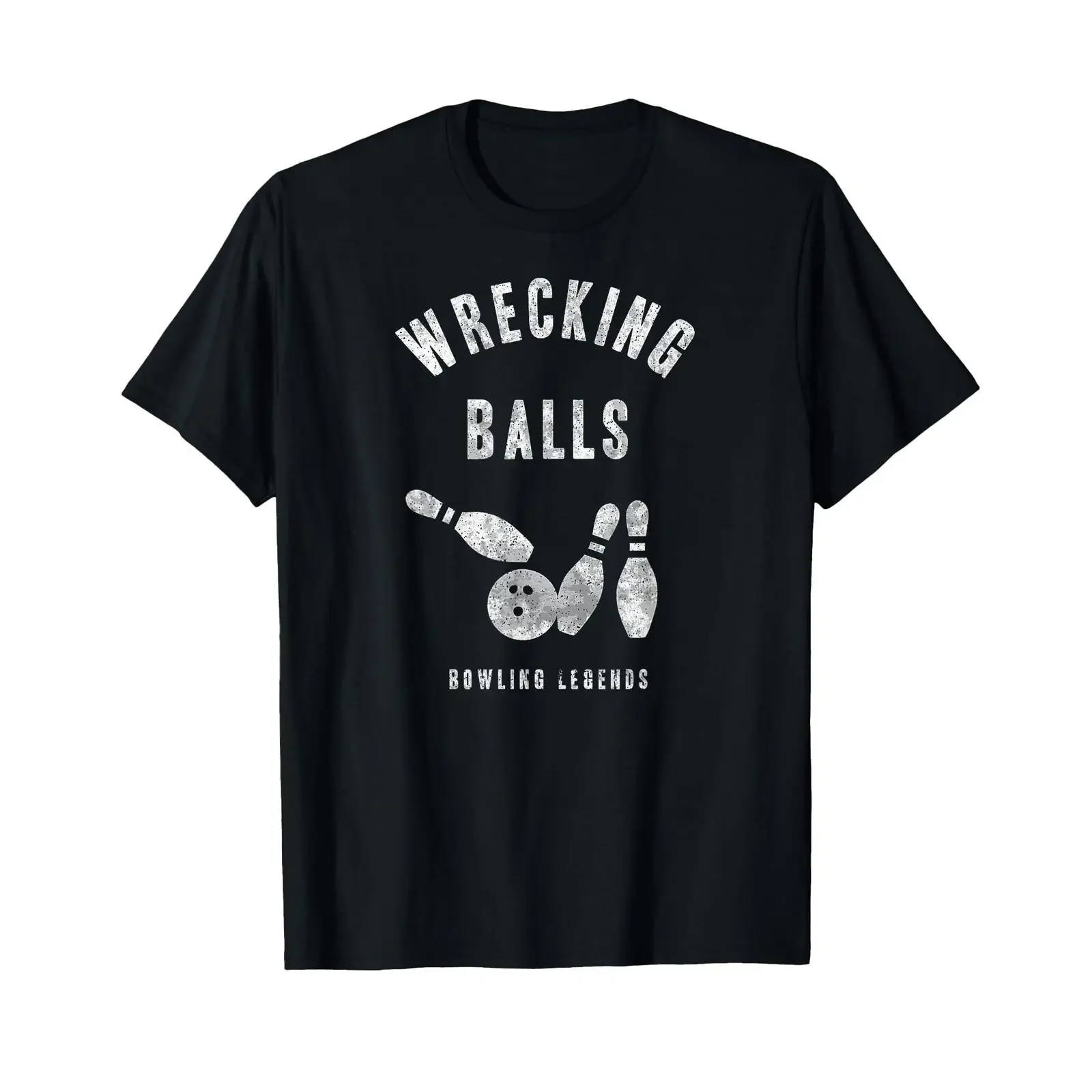 Bowling Team T Shirt Wrecking Balls Matching League  vintage Washed Top For Everyday Wear Versatile Stylish Comfortable Unisex