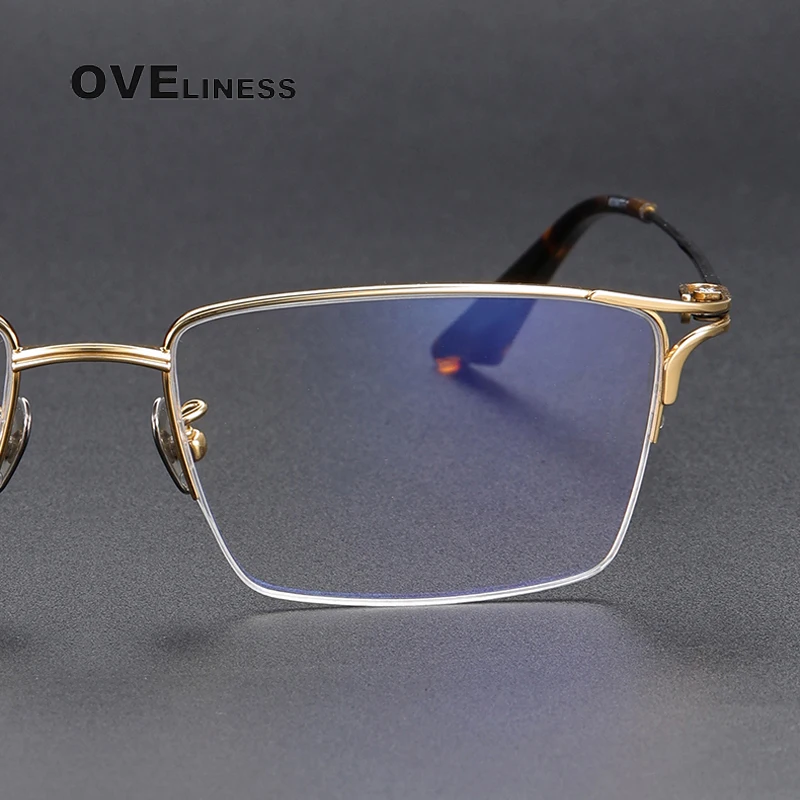 Vintage Pure Titanium Glasses Frame Men women 2024 New Retro Eyeglasses Frame Male Korea Luxury Brand full Eyewear spectacles image 3