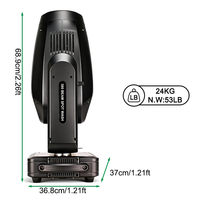 Igreslite 380W Beam Spot Wash 3in1 Hybrid Performances Moving Head Stage Light With CMY