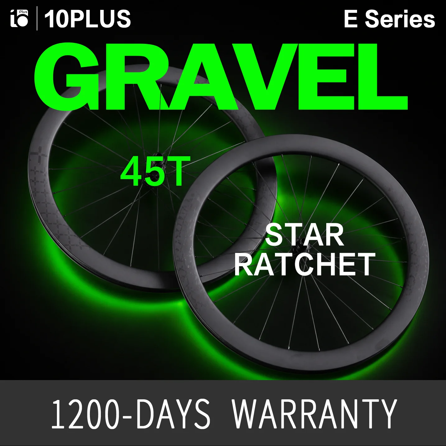 10PLUS 45T Ratchet System Ceramic Carbon Gravel Wheelset 700C Disc Brake Tubeless Ready Center Lock Pillar Spokes E Series