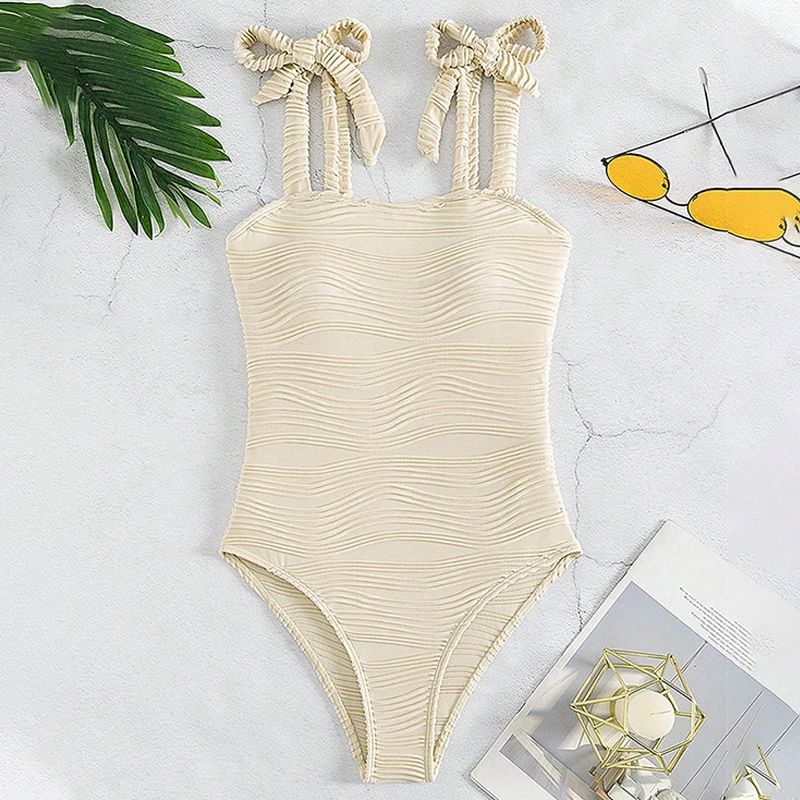 بدلة سباحة كلاسيكية كلاسيكية من Para Praia بدلة سباحة نسائية بيضاء من قطعة واحدة 2025 ملابس سباحة مضلعة جديدة بدلة استحمام نسائية عالية الخصر