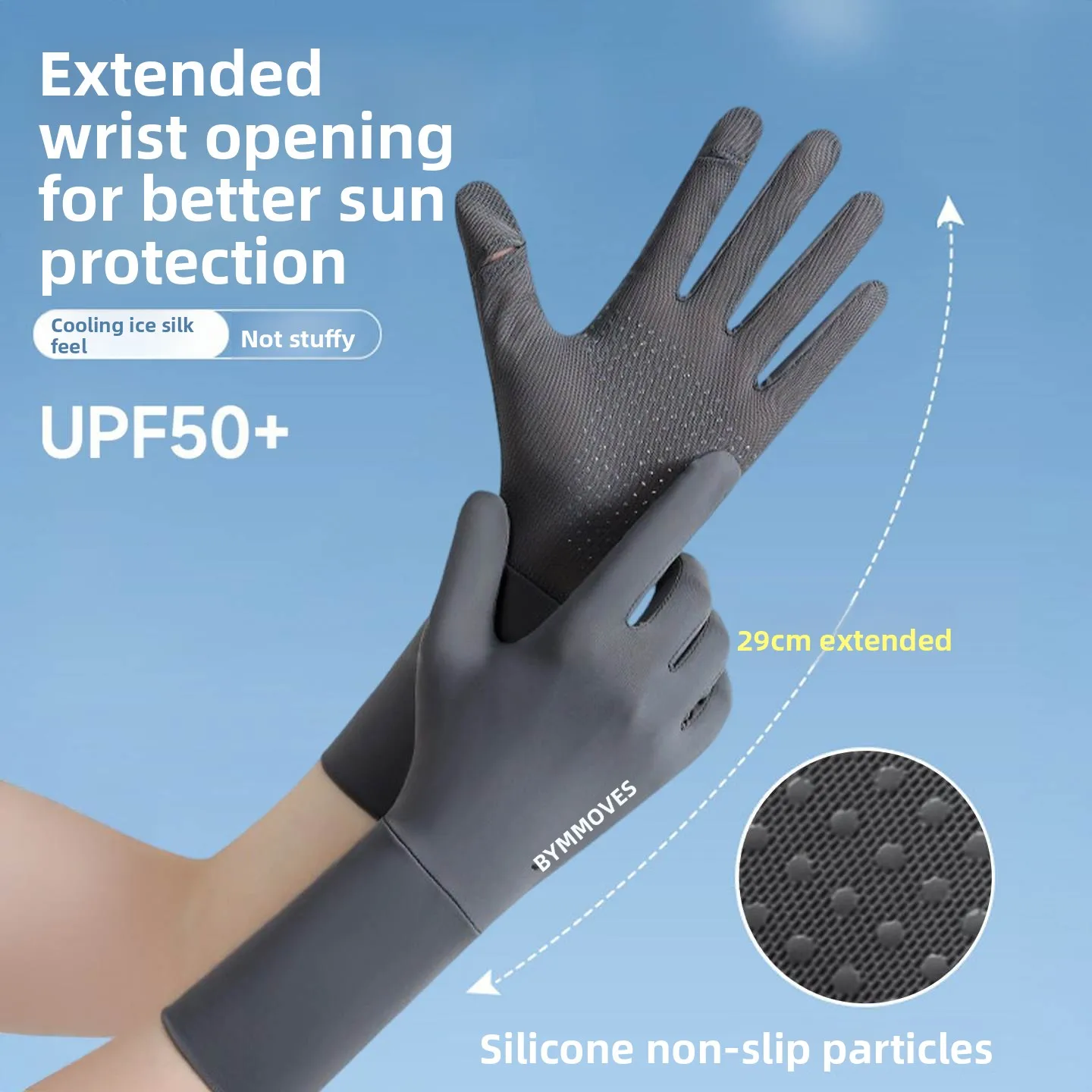 

Ice Silk Sun Protection Gloves Women's UV Protection Thin Touchscreen Compatible Mid-Length Cycling Special Driving ...