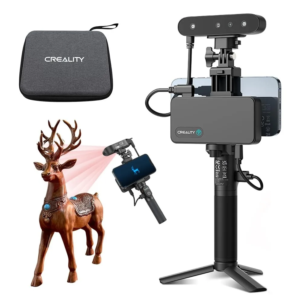 Scanner 3D Creality CR-Scan Ferret Pro, scanner 3D à poignée améliorée pour l'impression 3D avec anti-secouement
