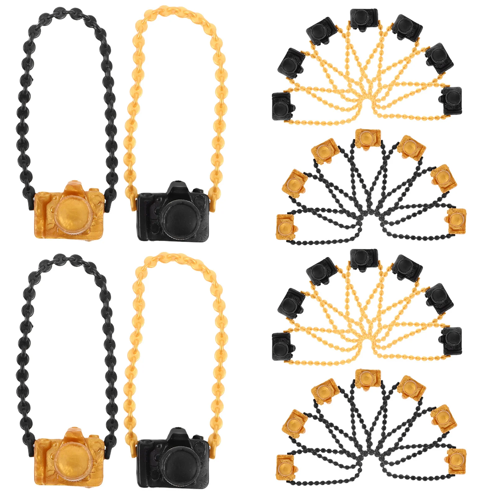 

60Pcs Mini Camera Prop Retro Fake Camera with Chain for Dress Creative Kids Activity Miniature Display Decoration