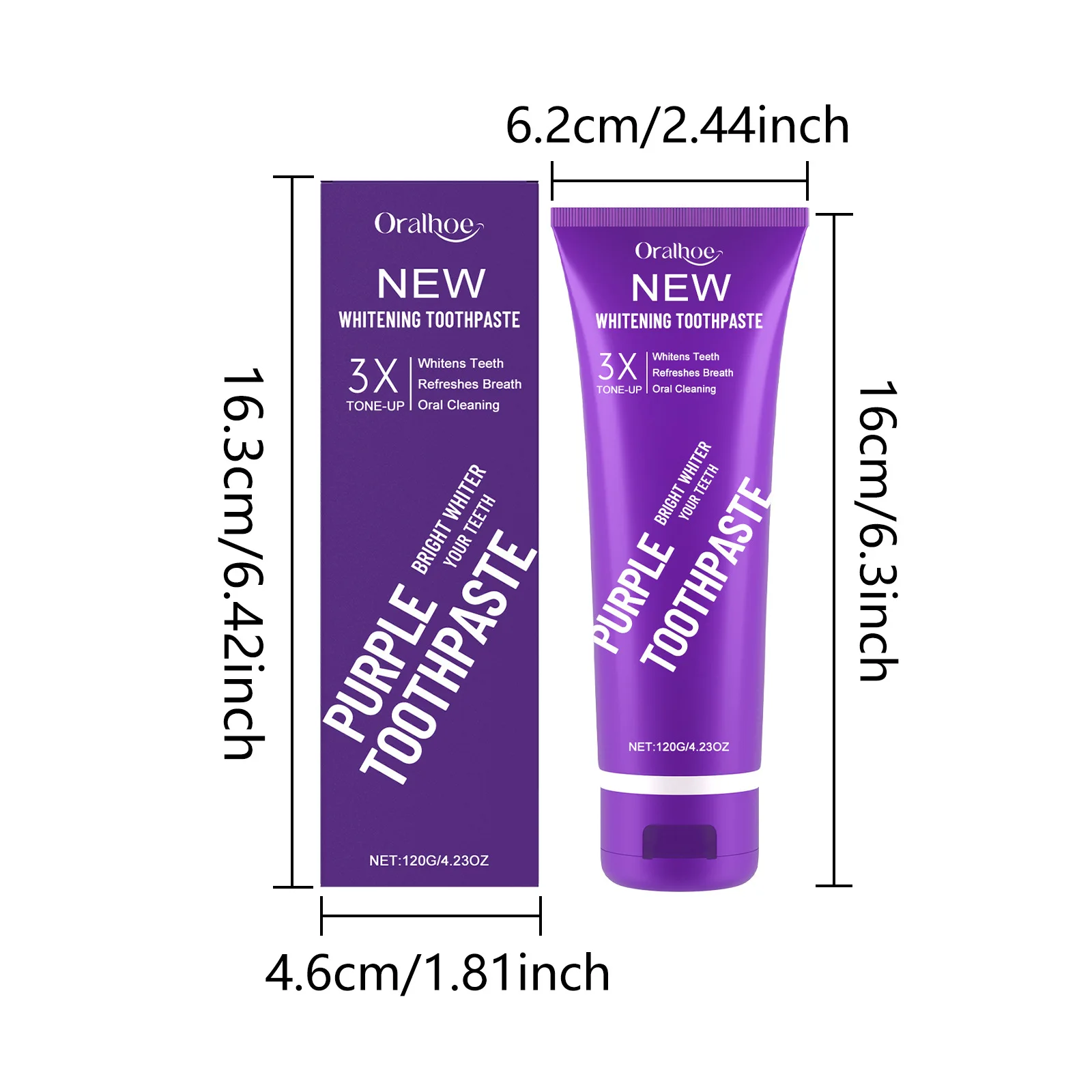 Dentifrice البنفسجي بلا فلور، Saveur de menthe fraîche، بلانشيمينت دي دنتس، صيغة ناتوريل، nettoyage en profondeur