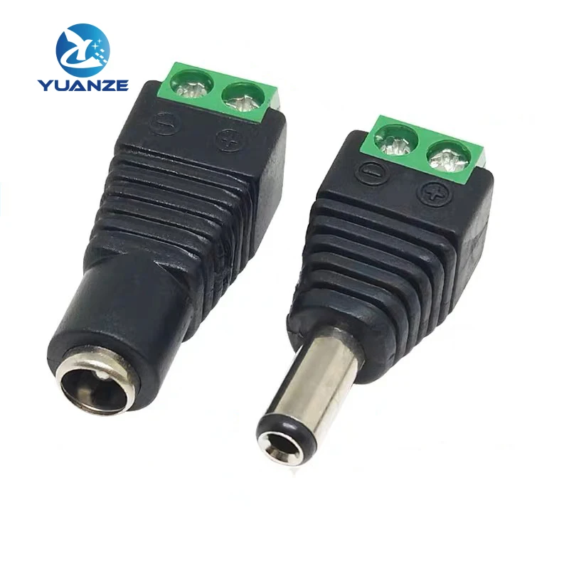 5PCS Male Female DC Connector 2.1mm*2.5mm Power Jack Adapter Plug For LED Strip Light CCTV Router Camera Home Applicance