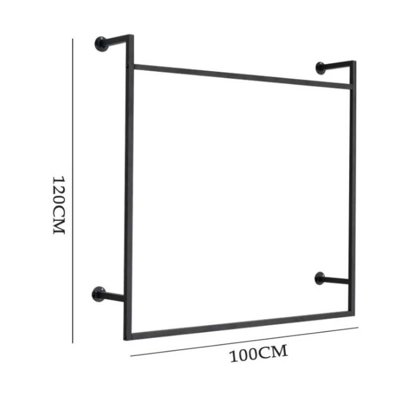 Kustom, disesuaikan toko pakaian desain Interior besi hitam rak pakaian dipasang di dinding rak gantung