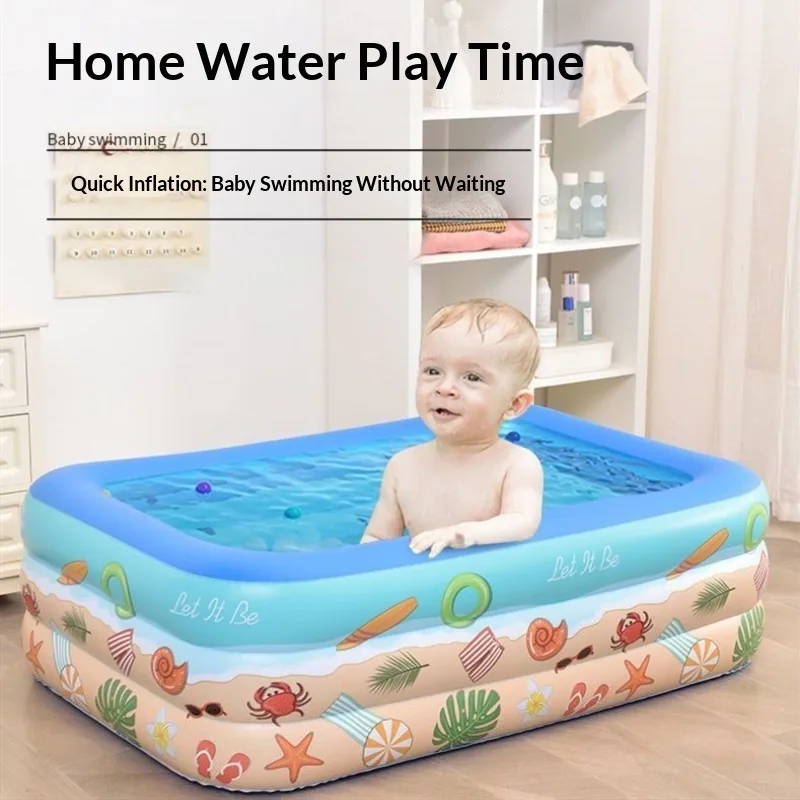 Inflatable Foldable Portable Family Pool Bathtub Baby Kids Adults Outdoor Backyard Garden Camping Durable PVC Easy Setup