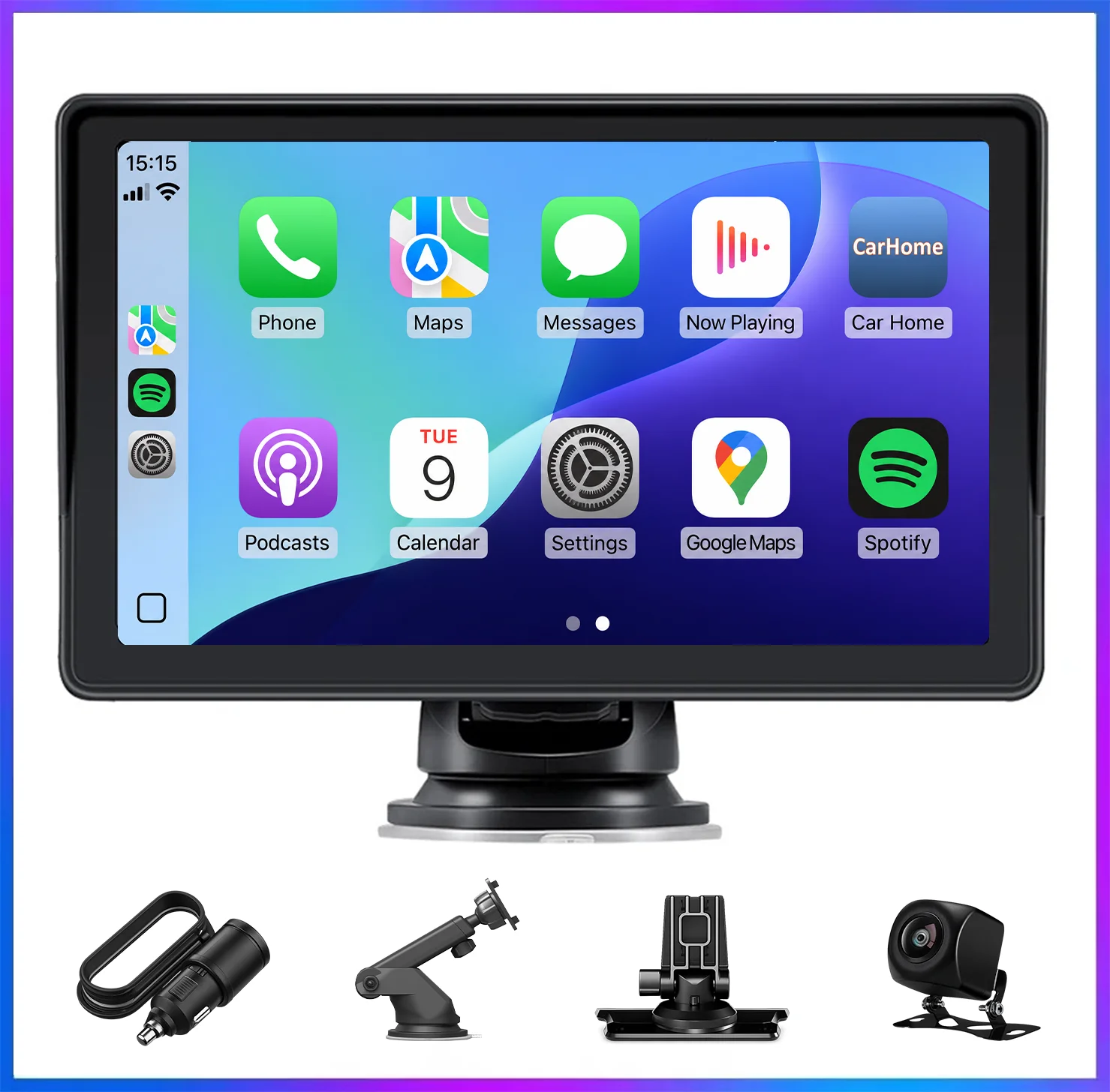 Portable CarPlay Screen 7 Inch IPS Car Monitor Wireless CarPlay Android Auto MP5 Video Player for iOS Android Multimedia Player