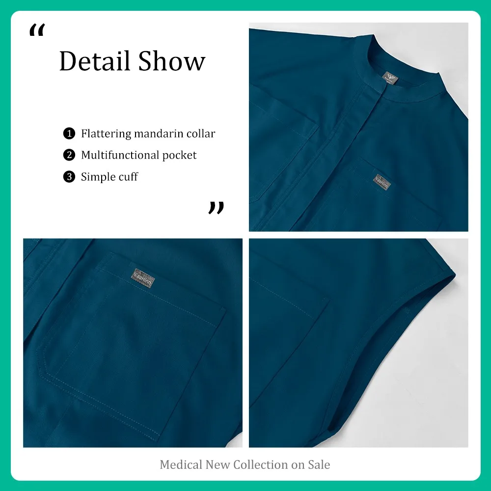 ขายส่งเสื้อผ้าโรงพยาบาลเครื่องแต่งกายทางการแพทย์ขัดเครื่องแบบผู้หญิงแขนสั้นขัดJ Umpsuitขัดทางการแพทย์เครื่องแบบกับกระเป๋า