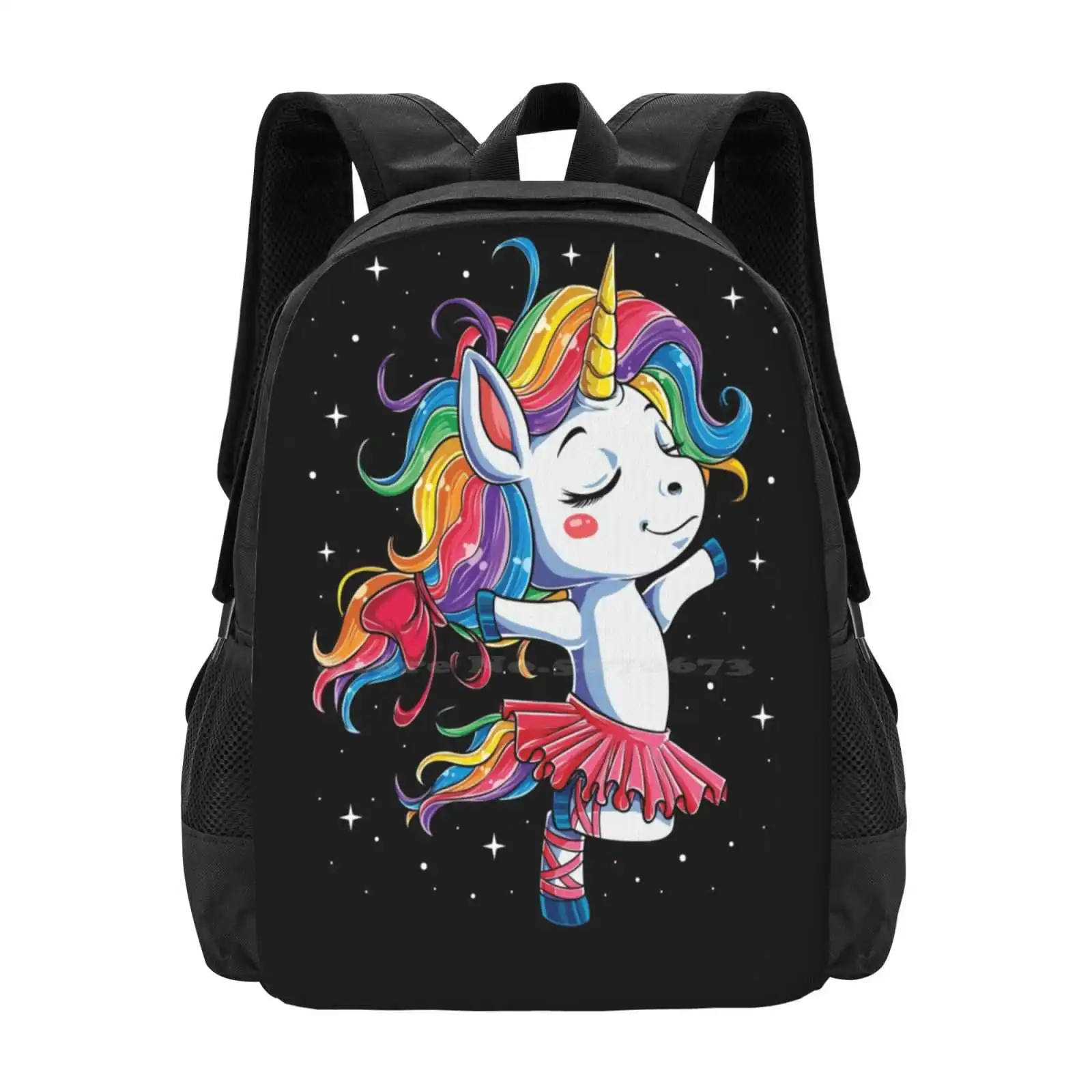 Ballet Dancer Unicorn T Shirt Kids Girls Rainbow Ballerina Gifts Party Men Women School Bag Big Capacity Backpack Laptop Ballet