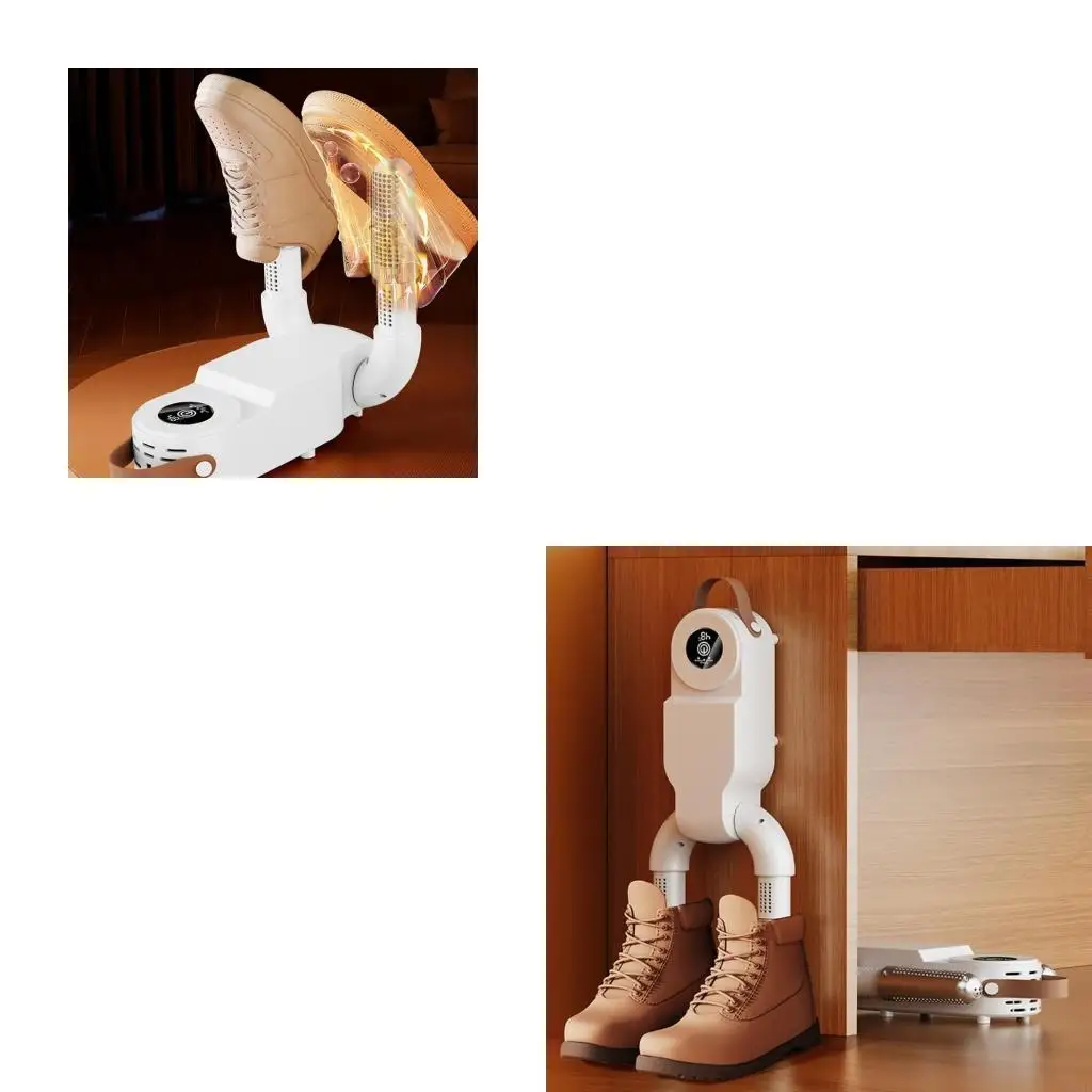   Space Saving Shoe Warmer Ceramic Heating System Auto Timer Function Even Heat Circulation for Wet Shoes Drying Solution