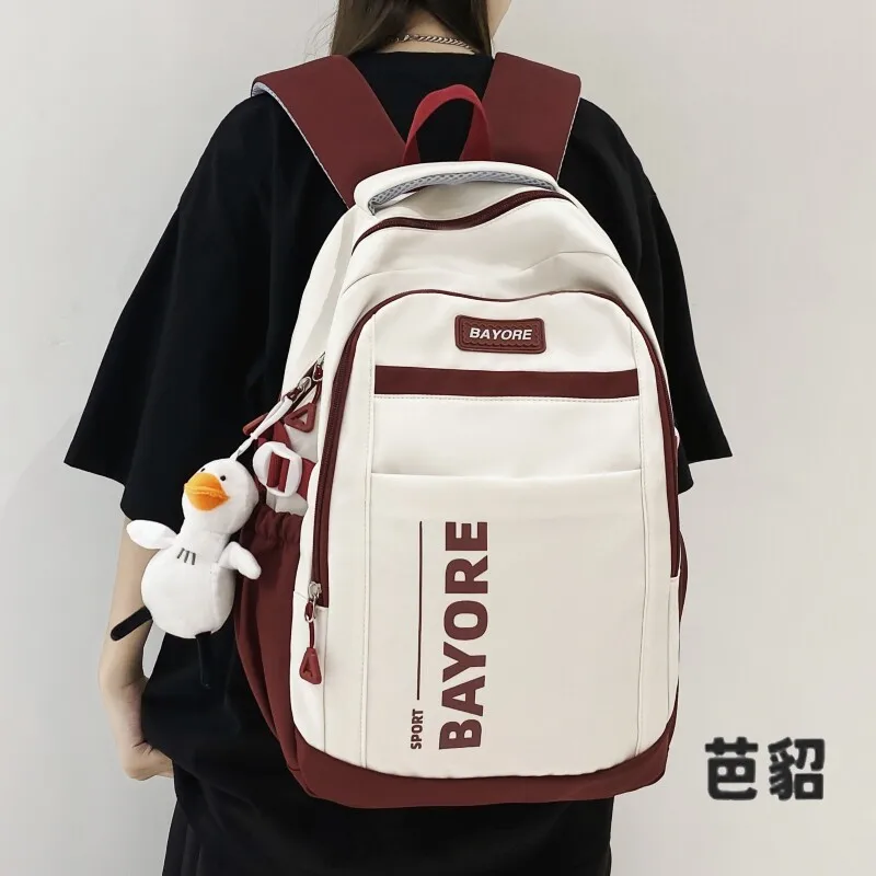 American Style Large Capacity School Bag for Junior And High School Students Unisex Double Shoulder Backpack Campus Fashion
