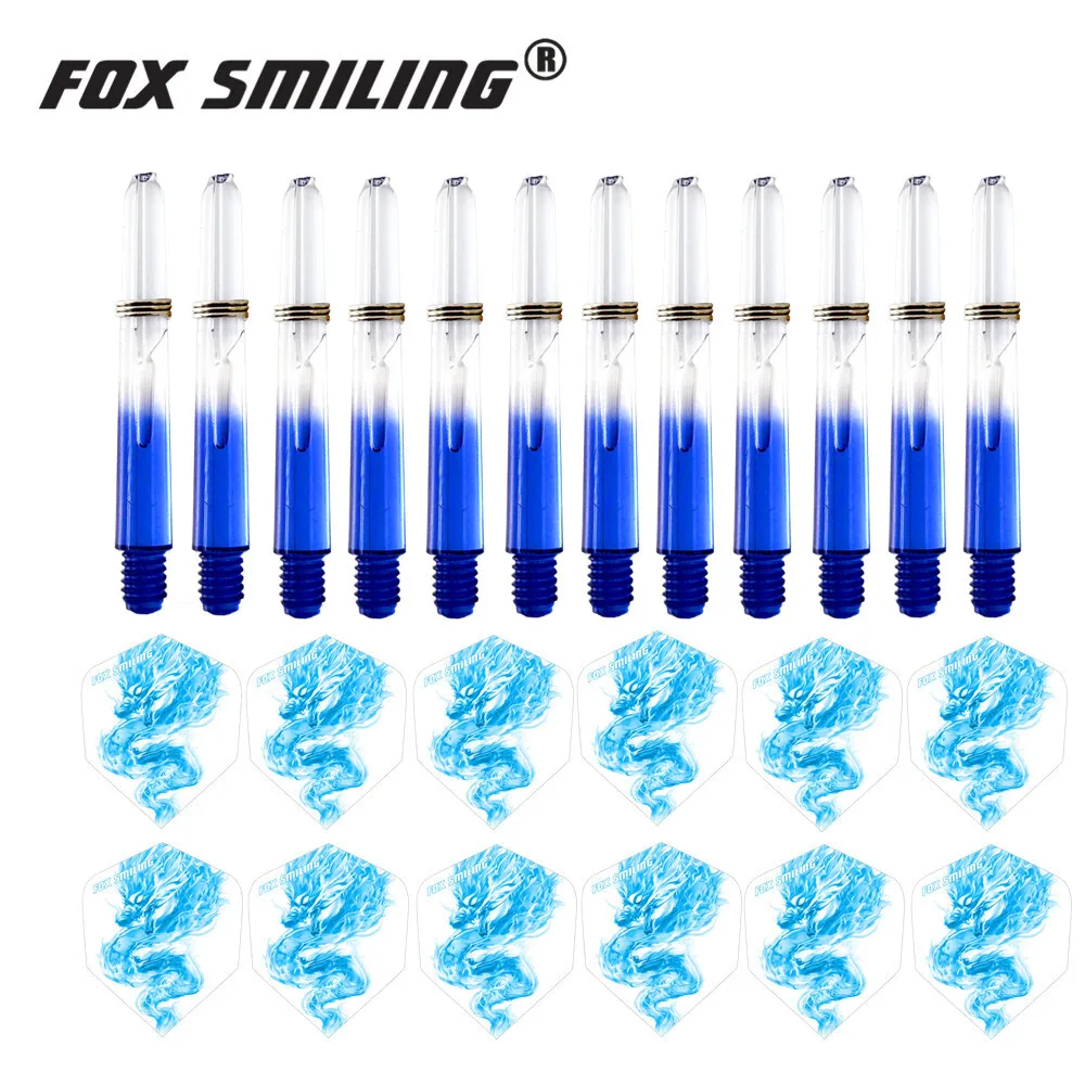 Fox Smiling 12 aste per freccette in nylon con 12 accessori per freccette