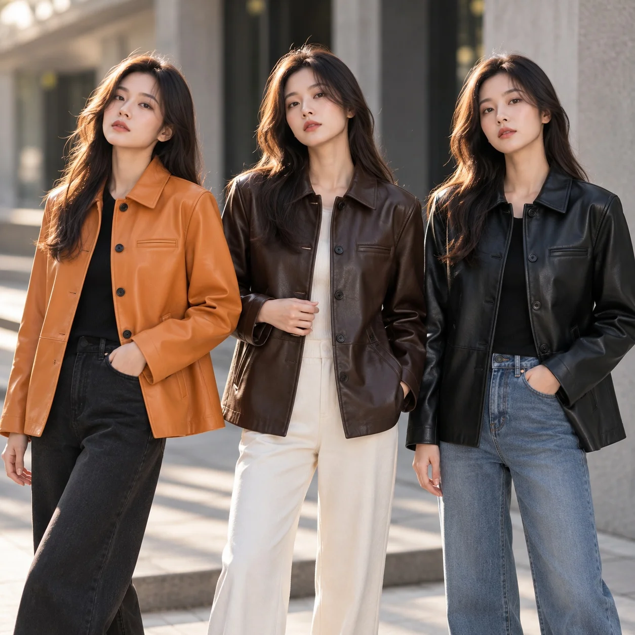 Turn Down Collar Casual Coat Regular Length Japanese Korean Casual with No Hood Notched Collar Regular Sleeve Women Jacket