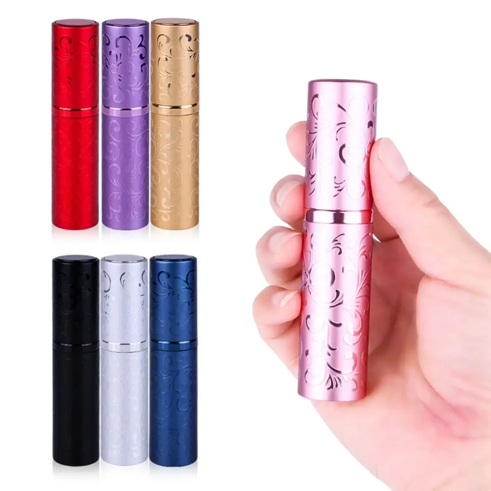 Aluminium Oxide Perfume Bottle Portable Refillable 10ml Cosmetic Container Empty Rotate Relievo Ultra-fine Spray Bottle Woman