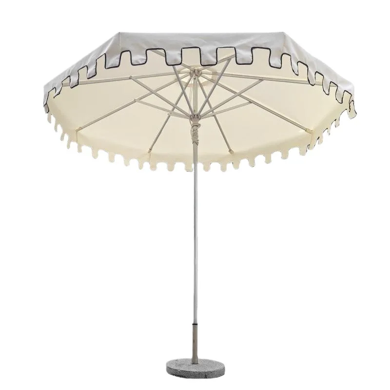 

Aluminum alloy pull rope middle column umbrella special-shaped weather and rain dual-purpose