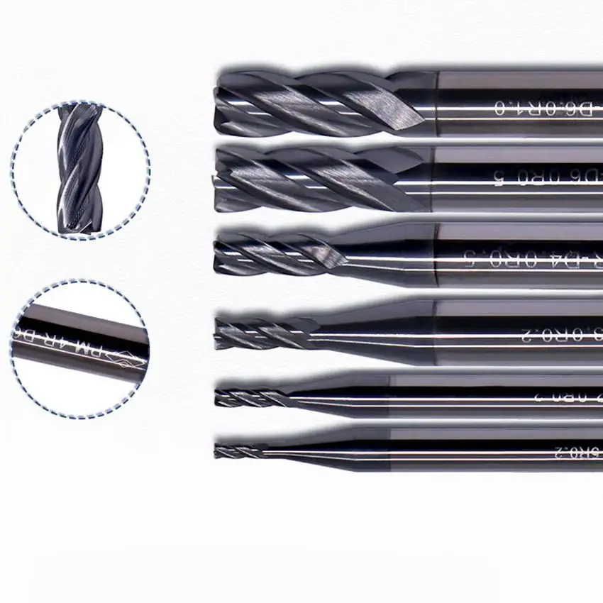 

PM-4R-D6.0R0.2/PM-4R-D6.0R0.3/PM-4R-D6.0R0.5/PM-4R-D6.0R1.0 PM-4R ZCC.CT Концевые фрезы 4-зубые угловые закругленные концевые фрезы 1 шт./кор.