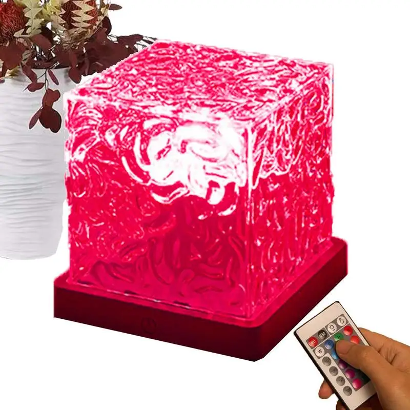 

Лампа Tesseract в форме Куба с USB-зарядкой и дистанционным управлением, светильник в стиле небесного спокойствия, регулируемая Хрустальная акриловая ночник для гостиной