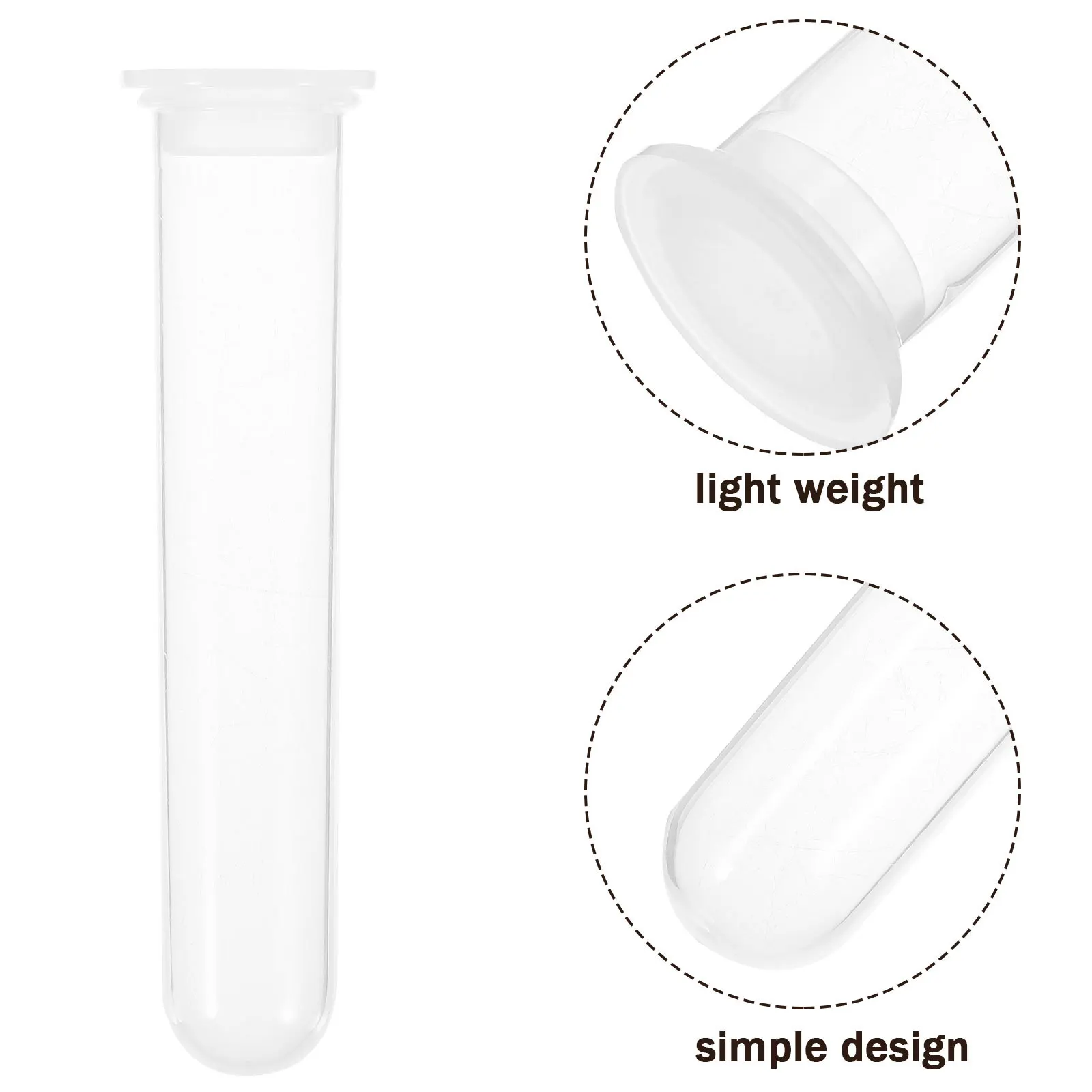 

100 pcs Centrifuge Tubes Plastic Round Bottom With Caps For Laboratory Experiment Specimen Storage Testing Molecular Biology
