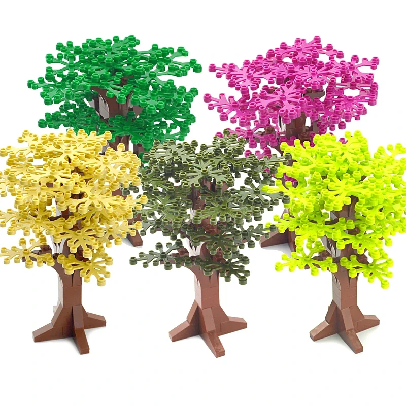 Tree Flower Grass Plants Garden Green Bush DIY Building Blocks Compatible City DIY MOC Building Blocks Accessories Parts