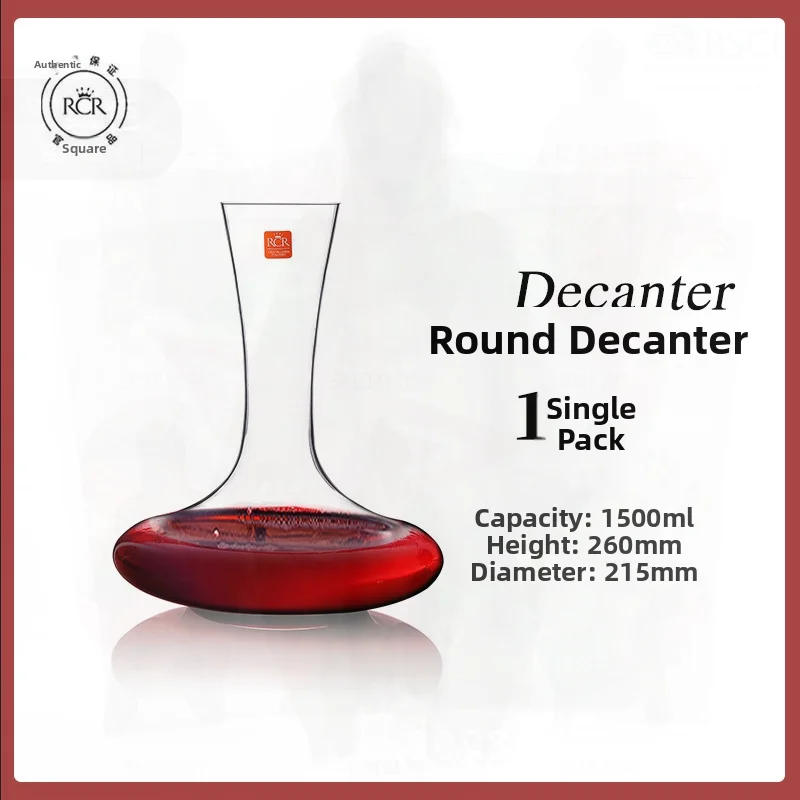 

RCR итальянский графин из хрустального стекла 1000 мл + роскошный высококачественный диспенсер для вина в тосканском стиле с наклонным горлышком для домашнего использования