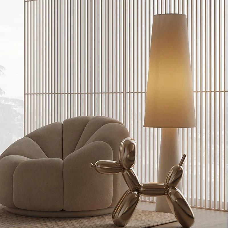 Nordic LED Fabric Floor Lamp Japanese Cream Style Living Room Corner Lamp For Villa Parlor Bedroom Decor White Cloth Floor Lamp