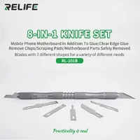 RELIFE RL-101B 8-in-1 CPU Knife Set Remove Glue Scalpel Carving Knife Motherboard IC Repair Blade Phone Maintenance Tools