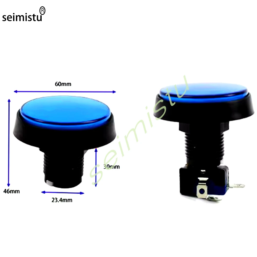 60mm Arcade-Druckknopf LED-Beleuchtet DC 12V Flachknopf für Arcade-Spielautomaten, Kartenabholung, Autowaschanlagen, Verkaufsautomaten-Teile DIY – Detail 4