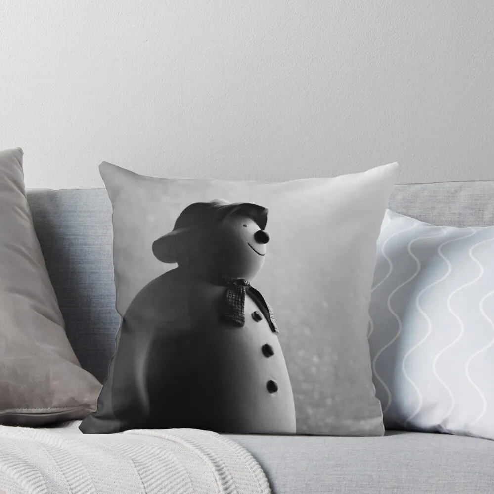 

Black & White Christmas Photograph The Snowman Raymond Briggs Throw Pillow covers for pillows pillow