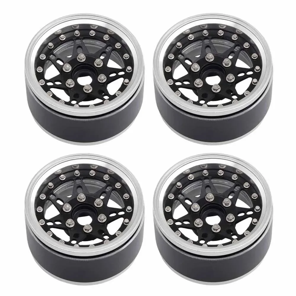 

4PCS Aluminum 1.9 Inch Beadlock Wheels Rim Adjustable Offset Wheel Hub for 1/10 RC Crawler Car TRX4 TRX6 SCX10 GEN7 8 D90