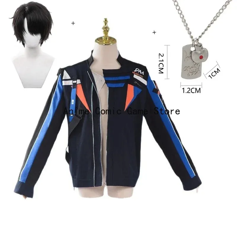 

IN STOCK S-2XL Caleb Cosplay Costume Wig Apple Necklace Game Love and Deepspace Xia Yizhou Daily Jacket for Men