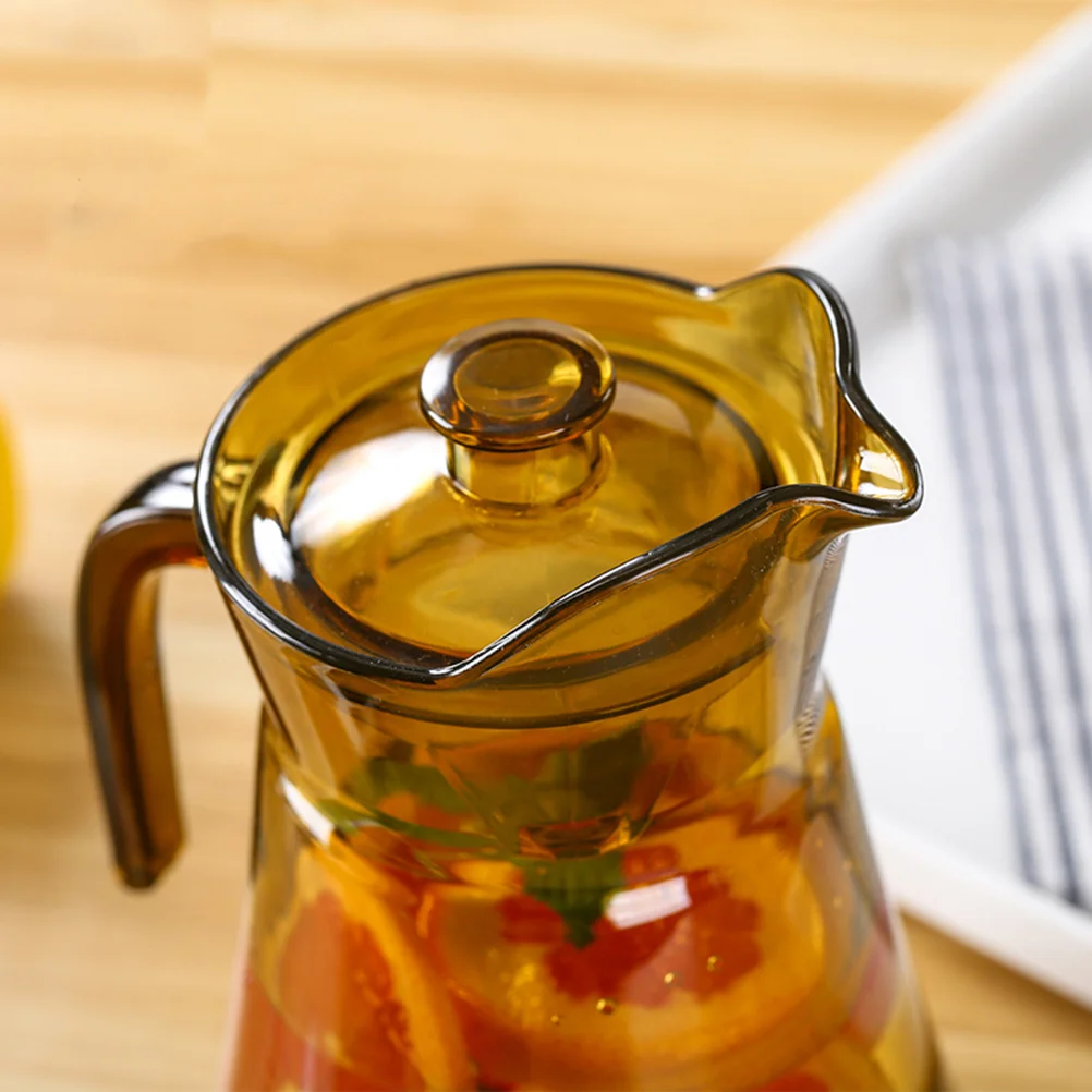 

1500Ml Tea Brown Duckbill Water Pitcher Food-Grade Plastic Cold Resistant Large Capacity Beverage Jug For Juice Beer Iced Tea