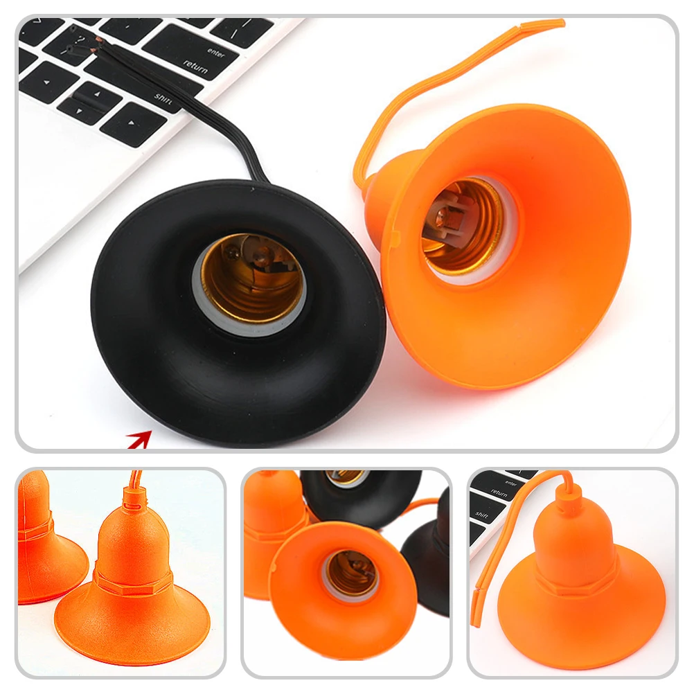 

2pcs E27 Lamp Holder Light Sockets Waterproof Orange Metal Indoor Outdoor Bulb Socket Lamp Parts Lighting Accessories