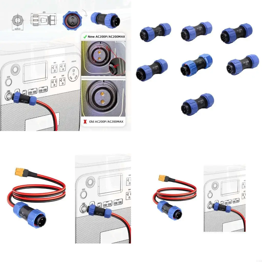 

Weatherproof Aviation Power Connector Waterproof In line Cable Wire Adapter