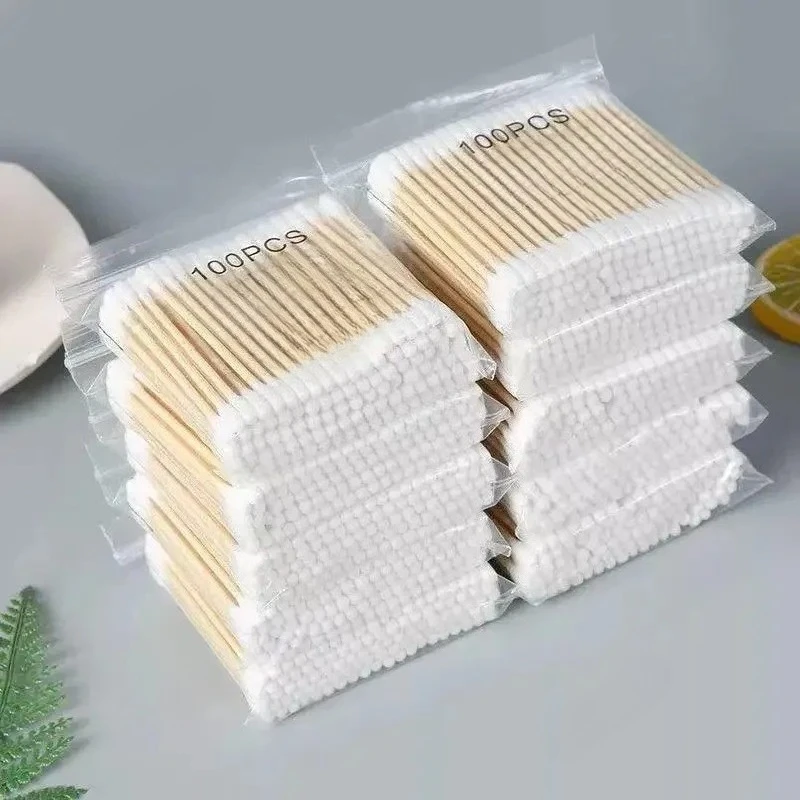 100pcs Per Pack, 5 Packs, Double-ended Cotton Swabs, Baby Cotton Swabs, Ear Cleaning Sticks, Healthy Cleaning Tools image 3