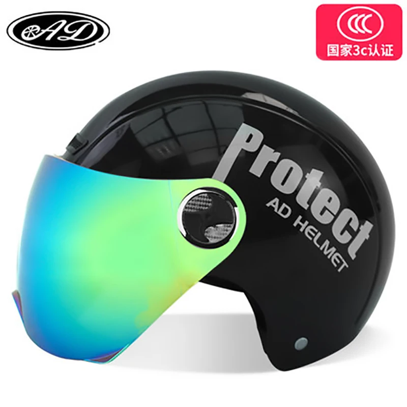 

3C Certified Motorcycle Battery Electric Vehicle Helmet Ladies Summer Sunscreen Men's Half Helmet Four Seasons Universal Helmet