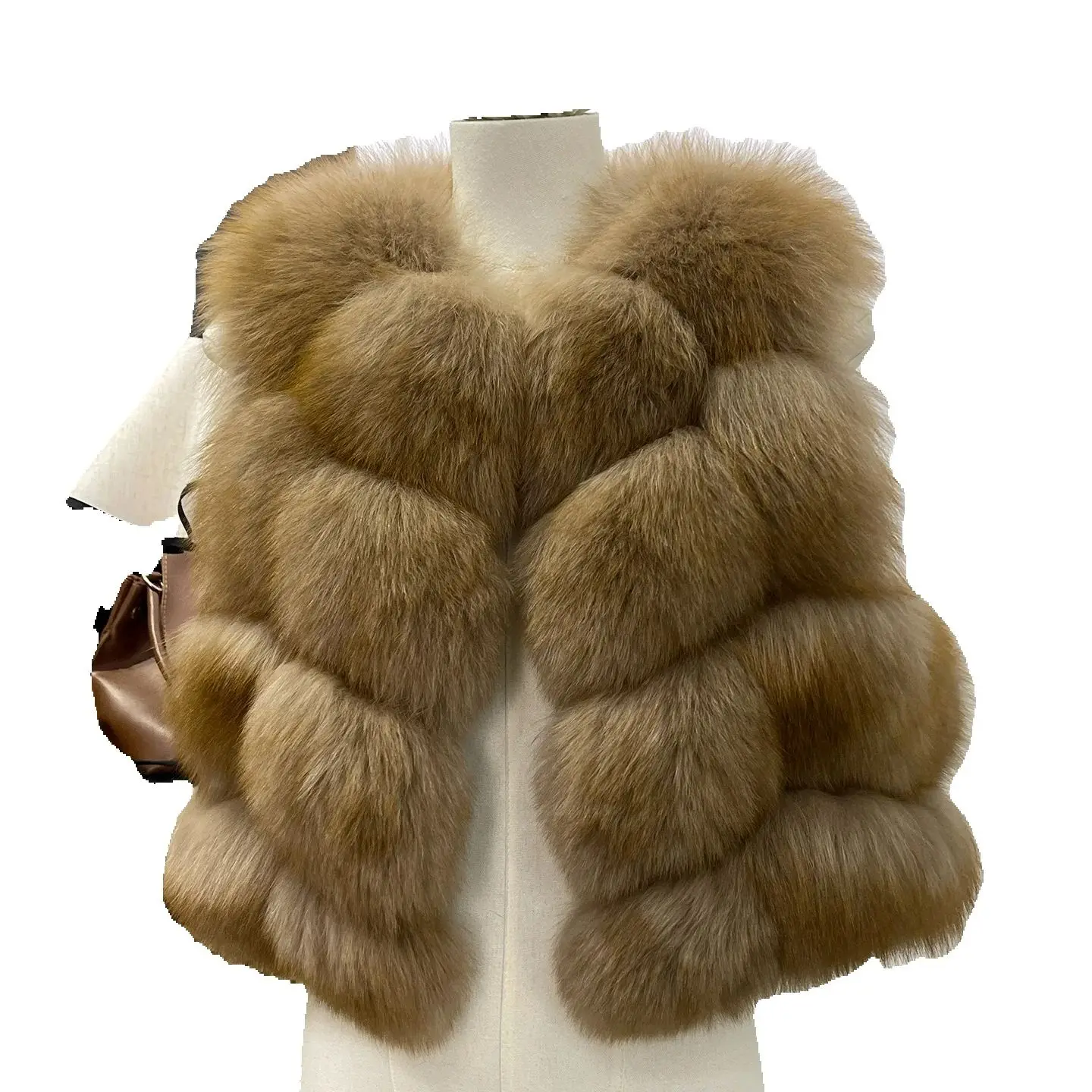 Fur fox fur vest women's new genuine fur coat short high-waisted vest, light luxury and high-end