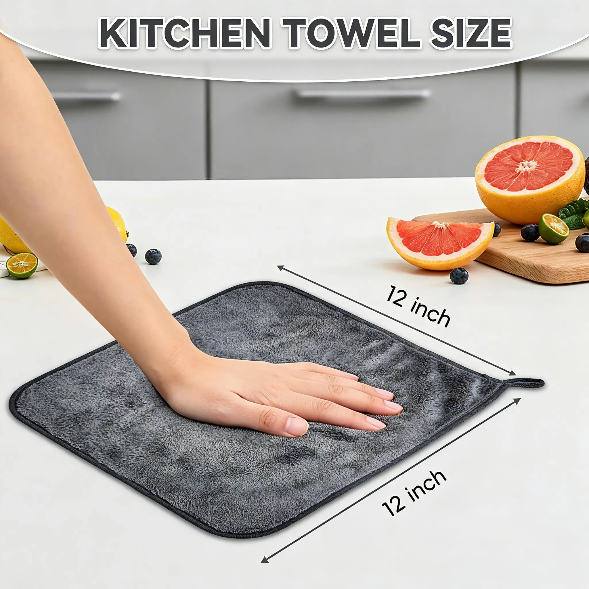 Microfiber Cleaning Cloths Ultra Soft And Absorbent Kitchen Towels Lint Free Dish Towels with Hanging Loop for  Car&Household