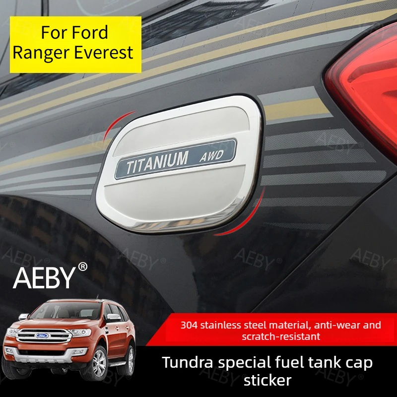 

Для Ford Ranger Everest 2015-2021, наклейка на крышку топливного бака из нержавеющей стали, устойчивая к царапинам, защитная пленка для автомобиля, автозапчасти.